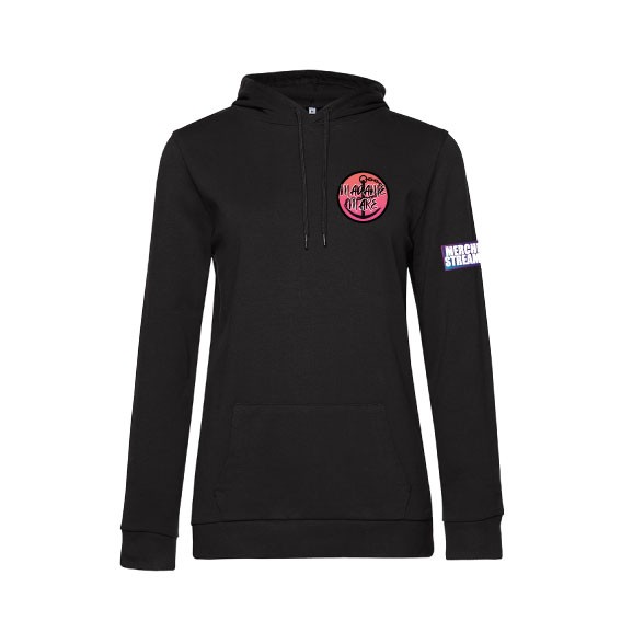 Hoodie Damen Logo klein schwarz