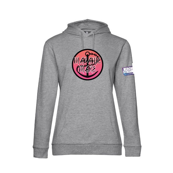 Hoodie Damen Logo groß grau