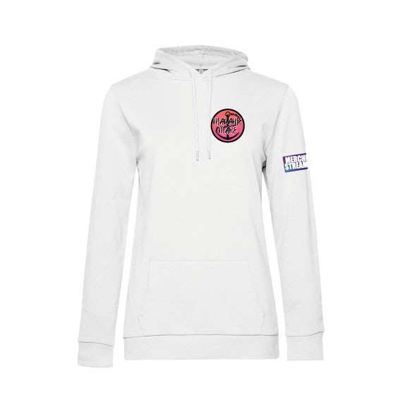 Hoodie Damen Logo klein weiß